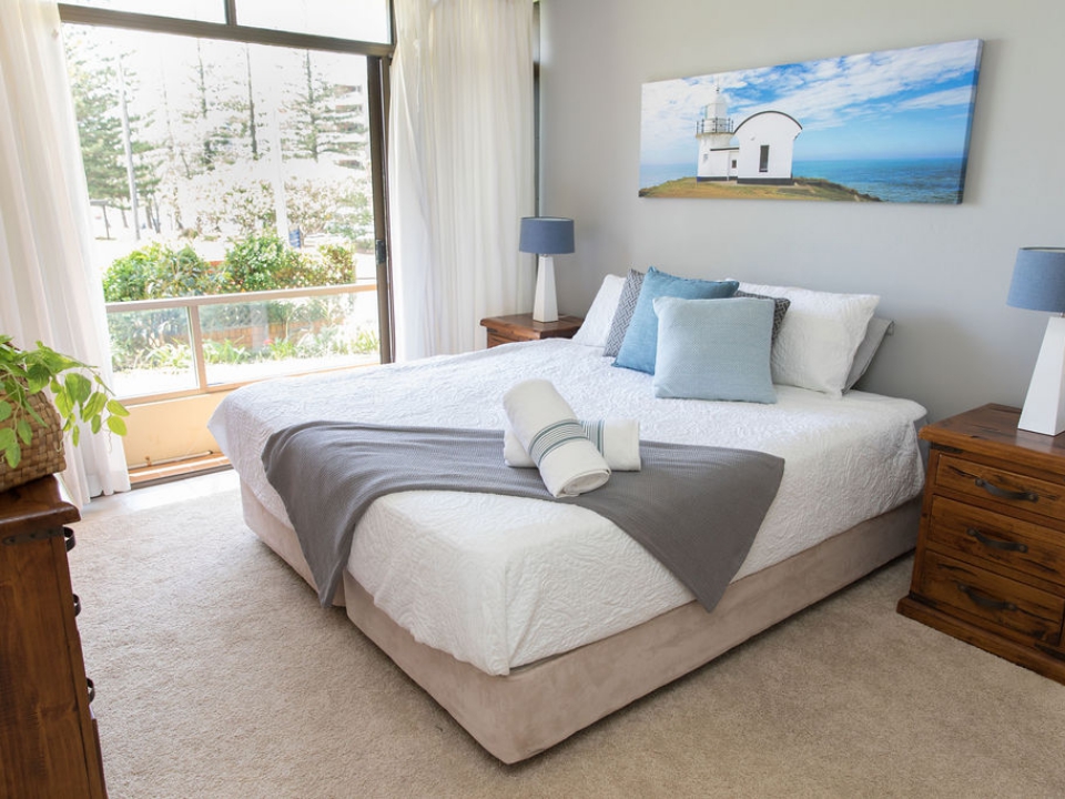 Master bedroom Taranaki Beach House
